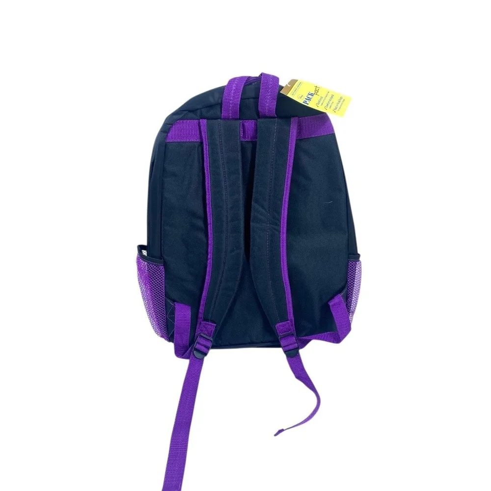 NEW W TAGS Disney Hannah Montana Backpack Girls Black‎ Purple Studded School Bag